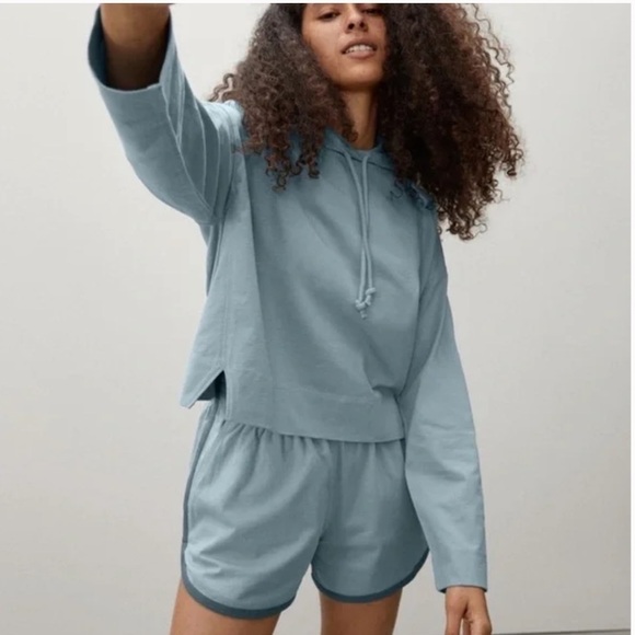 Everlane • retro jersey pullover hoodie - Picture 1 of 10